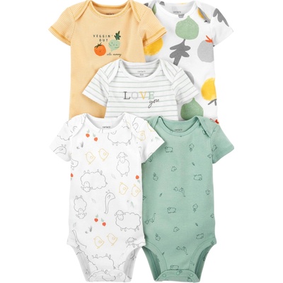 CARTER'S Body krátký rukáv Animals neutrál LBB 5ks