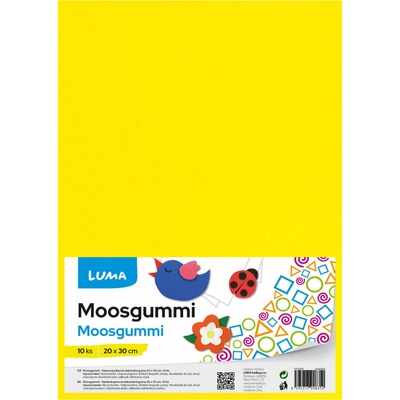 LUMA Moosgummi A4 žlutá - balení 10 ks
