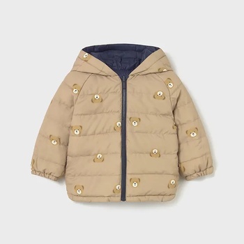 MAYORAL Шуба soft две лица в тъмно синьо и бежово с мечета за бебе момче Mayoral