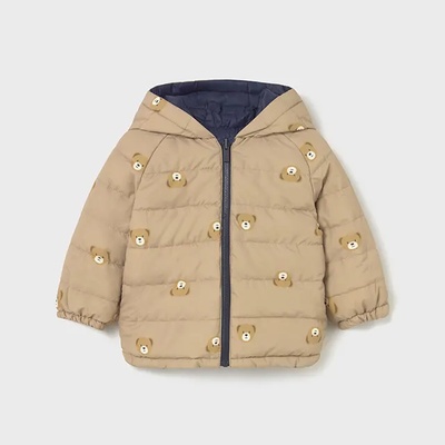 MAYORAL Шуба soft две лица в тъмно синьо и бежово с мечета за бебе момче Mayoral