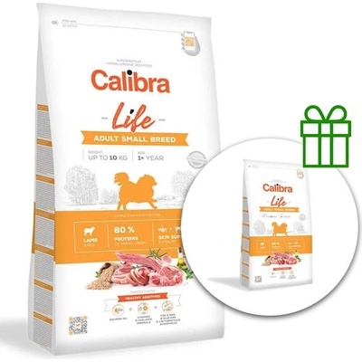 Calibra Dog Life Adult Small Breed Lamb 6 kg + 1, 5 kg ZADARMO