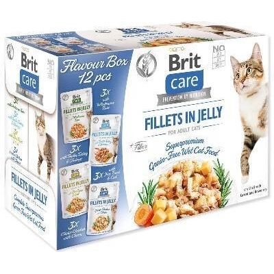 Brit Multipack Fillets in Jelly селекция птичи и рибни филенца в желе 12 бр х 85gr