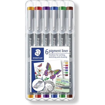 STAEDTLER Fineliner пигментен лайнер 0, 5 мм разноцветен (6) (30805-SSB6)