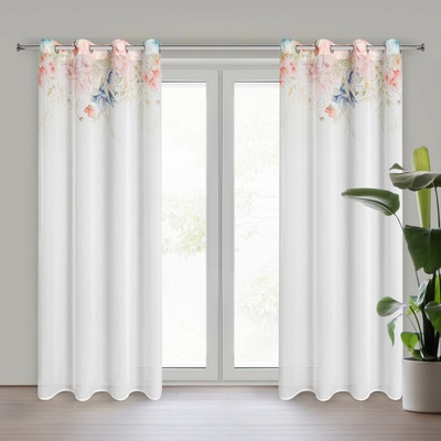Takoy Závěs ARLENA ze šifonové látky s jemným botanickým motivem 135 x 250 cm-HF-439367 | 135 x 250 cm