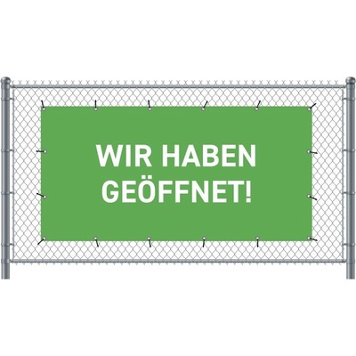 Jansen Display Standardní banner na plot 200 x 100 cm otevřeno Němec zelené, 2000 x 1000 mm