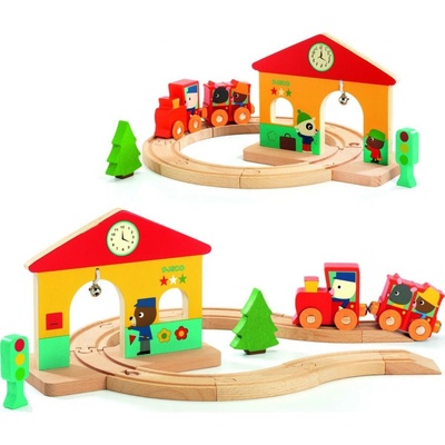 Djeco Dřevěný set Železnice – Sleviste.cz