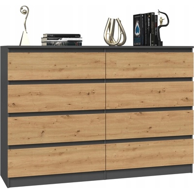 FurnitureFreeday Malvis 8 šuflíkov 140x97x40 cm
