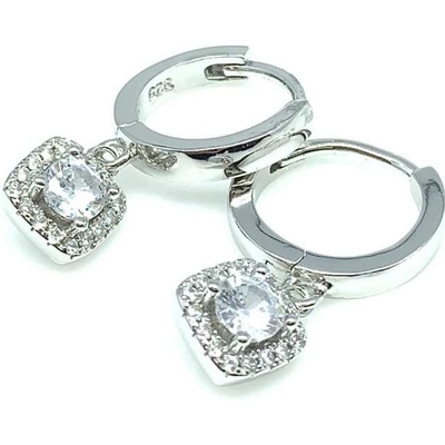 Jan Kos jewellery stříbrné náušnice s bílým kamenem 12117921