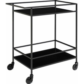 Nordic Living Černý kovový servírovací vozík Winter 68 x 40 cm