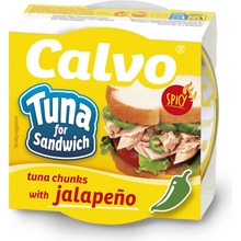 Calvo Tuňák s chilli paprikami Jalapeno ve slunečnicovém oleji 142 g