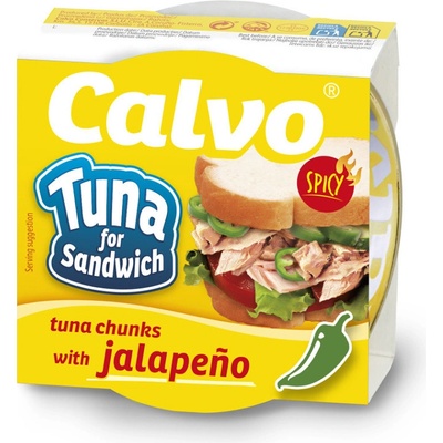 Calvo Tuňák s chilli paprikami Jalapeno ve slunečnicovém oleji 142 g – Zboží Mobilmania
