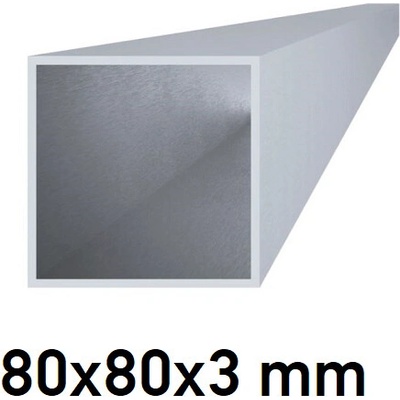 Hliníkový jekl čtvercový 80x80x3 mm 2 m (AL-80x80x3-2)