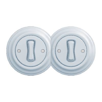 - Двоен ретро еднополюсен ключ с рамка № 1 син (KA0026A)