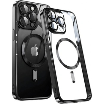 Mobi-Fon Силиконов кейс bSmart Chrome Magsafe с протектори за камерите, За iPhone 16 Pro Max (6.9), Черен (IPH-16PMAX-002)