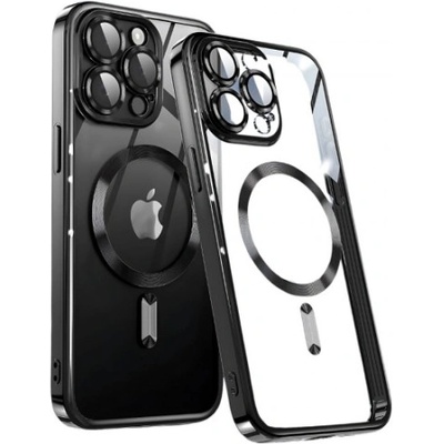Mobi-Fon Силиконов кейс bSmart Chrome Magsafe с протектори за камерите, За iPhone 16 Pro Max (6.9), Черен (IPH-16PMAX-002)