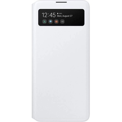 Samsung Galaxy S-View Wallet Cover EF-EA515PW - оригинален калъф през който виждате информация от дисплея за Samsung Galaxy A51 (бял)