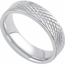 SILVEGO L'AMOUR Snubný prsteň s rytím z ocele RRC0470