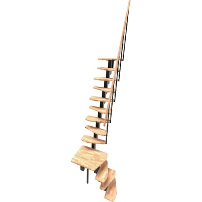 Minka STAIRS Lomené modulové schodiště Quatro Turn buk/černá, 298 cm