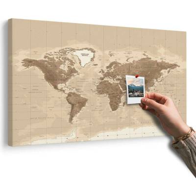 Obraz na korku nádherná vintage mapa světa - 90x60 transparent