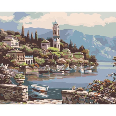 zuty Malování podle čísel Zátoka s veslicí 100 x 80 cm vypnuté plátno na rám