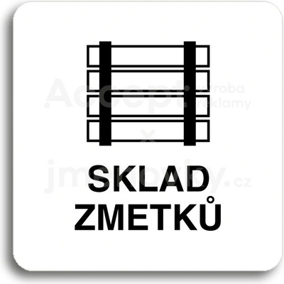 ACCEPT Piktogram sklad zmetků - bílá tabulka - černý tisk bez rámečku