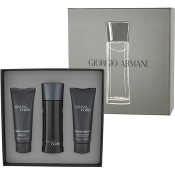 Giorgio Armani Black Code EDT 75 ml + balzám po holení 75 ml + sprchový gel 75 ml dárková sada