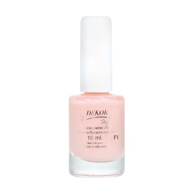 Dekor lak nehty FRENCH MANICURE – F1 Porcelán – Pružný transparentní 10 ml