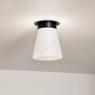 Elstead Lighting Kichler KL-ALBERS-F-T-BK-Таванно осветително тяло ALBERS 1xE27/40W/230V Ø21, 6 см черно (ED0767)