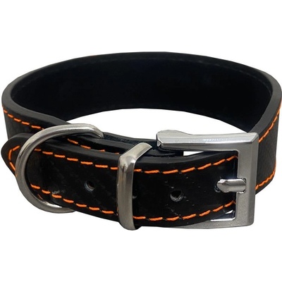 BAFPET Kožený obojek CARBON rozšířený