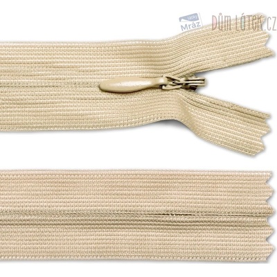 Zips skrytý nedeliteľný, dĺžka 18 cm