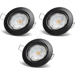 Aigostar - Комплект 3x LED вградени осветителни тела 1xGU10/4, 5W/230V 3000K черни (AI2660)