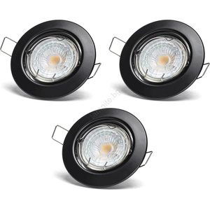 Aigostar - Комплект 3x LED вградени осветителни тела 1xGU10/4, 5W/230V 3000K черни (AI2660)