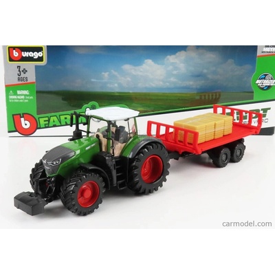 Bburago Fendt Vario 1050 Tractor With Trailer 2016 Zelená Červená 1:50