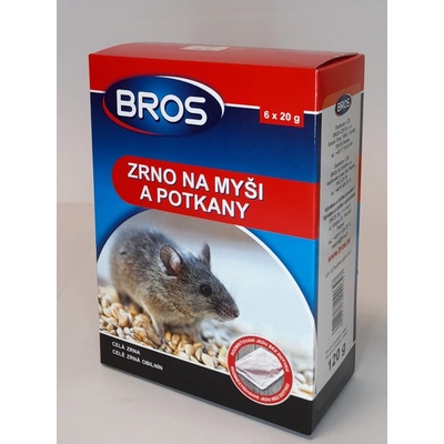 Rodenticid BROS zrno na myši a potkany 6x20g
