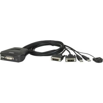 ATEN kvm превключвател usb dvi, 2 порта - cs22d cs22d-a7 (cs22d-a7)