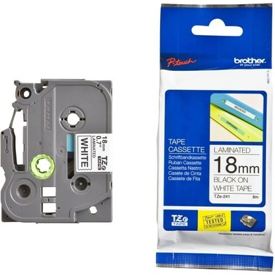 páska BROTHER TZ241 čierne písmo, biela páska Tape (18mm) TZE241