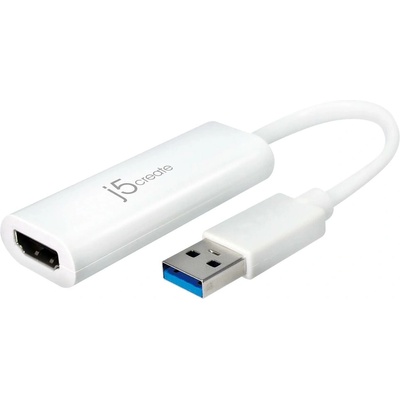 j5create Адаптер j5create JUA254, от USB-A(м) към HDMI(ж), Full HD, бял (JUA254)