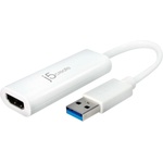 j5create Адаптер j5create JUA254, от USB-A(м) към HDMI(ж), Full HD, бял (JUA254)