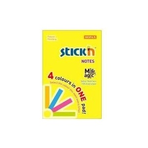 Stickn Adhesive Notebook Magic Pad 51x76mm, neon mix 100 cards. (12)