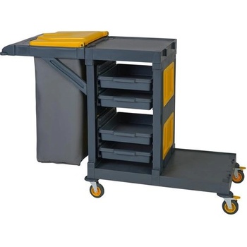 Image 1 of Horecano - Количка за почистване с чувал за смет, отделения за кофа и почистващи средства 130x60xh103см UP-(AC1019) (0133296)