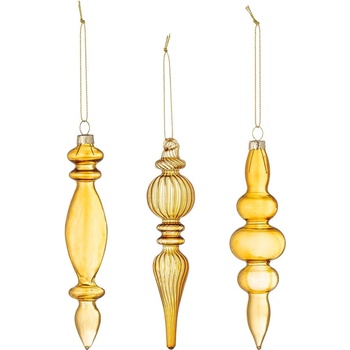 Bloomingville Стъклени коледни украси в комплект от 3 бр. ø 4 cm Auralia - Bloomingville (82072360)