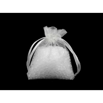 Dárkový pytlík 7x9 cm organza - bílá (5 ks)