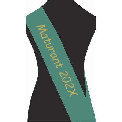 ON-DESIGN Šerpa MATURANT Barva: emerald, Barva potisku: stříbrná metalická, Fonty písma: Brush Script MT