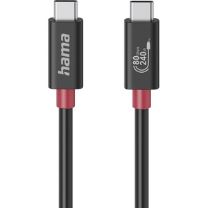 Hama Кабел USB-C еMarker, USB 4 Gen 4, 80 Gbit/s, 1 м, 5 A, 240 W , черен (HAMA-200799) - cybertrade