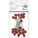 TITANUM Red glitter ball wire 24pcs