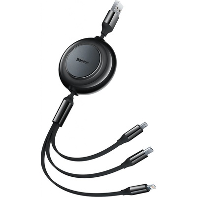 Baseus CAMJ010001 USB na Micro USB / Lightning / USB Type-C, 3,5 A, 1,1m, černý