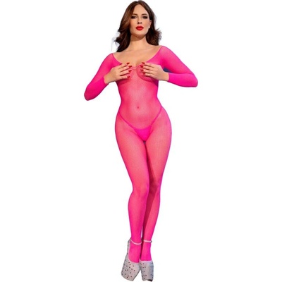 Chilirose - cr 4894 neon pink mesh bodystocking