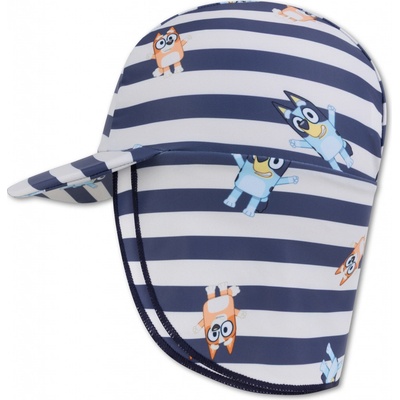 Swim Essentials Plavkový klobouk proužkový s ochranou krku s UPF + Bluey
