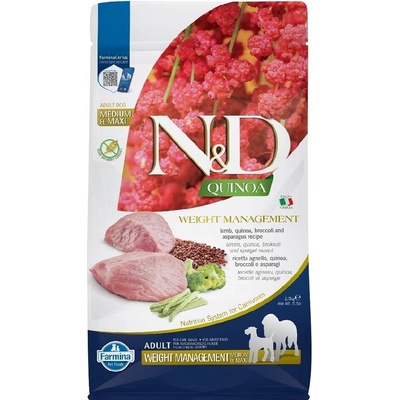 N&D Quinoa Dog Adult Weight Management Lamb & Broccoli Medium & Maxi 2,5 kg