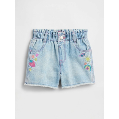 GAP Детски дънкови къс панталон Paperbag Mom GAP GAP | Sin | Момичешки | 12-18 месеца
